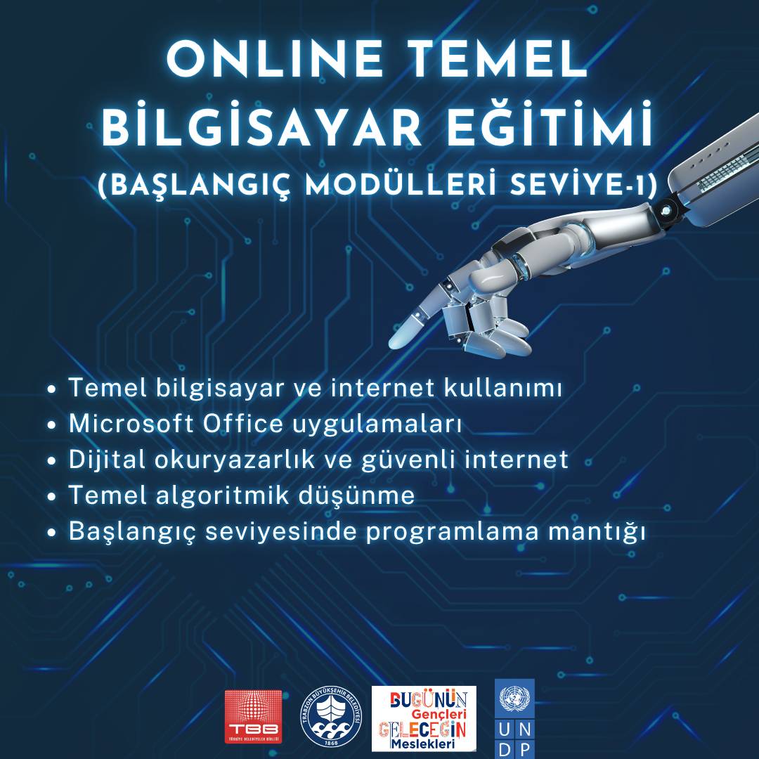 DİGEM - ONLINE TEMEL BİLGİSAYAR EĞİTİMİ (BAŞLANGIÇ MODÜLLERİ SEVİYE-1) etkinlik afişi