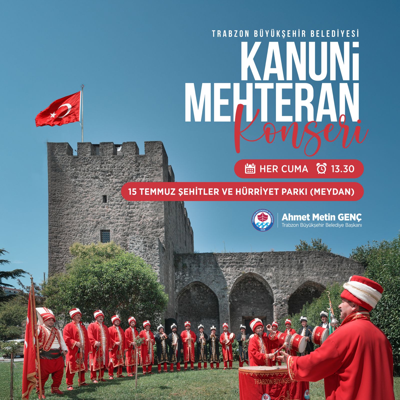 TRABZON BÜYÜKŞEHİR BELEDİYESİ KANUNİ MEHTERAN KONSERİ etkinlik afişi