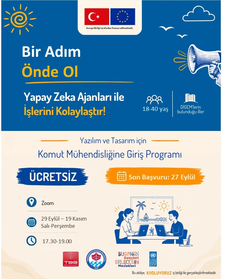 DİGEM - YAZILIM VE TASARIM İÇİN KOMUT MÜHENDİSLİĞİNE GİRİŞ PROGRAMI etkinlik afişi