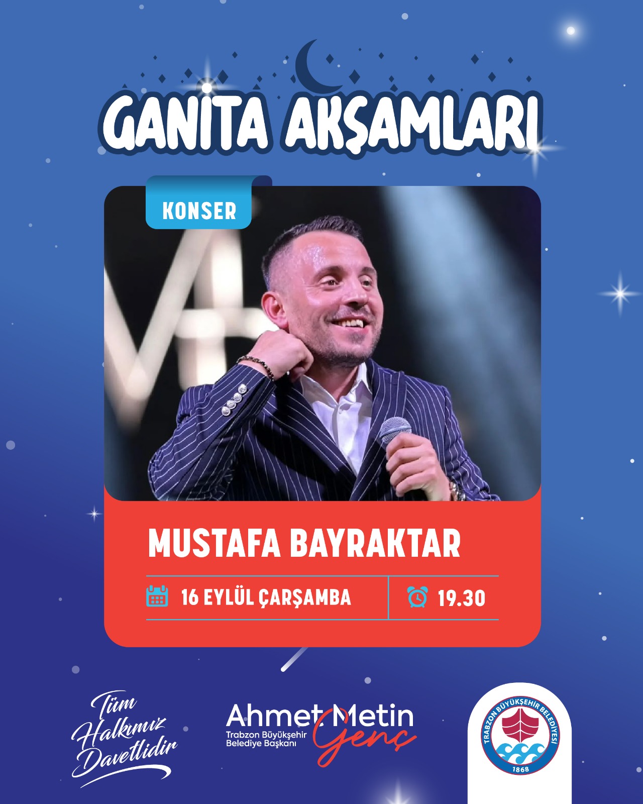GANİTA AKŞAMLARI "MUSTAFA BAYRAKTAR KONSERİ" etkinlik afişi